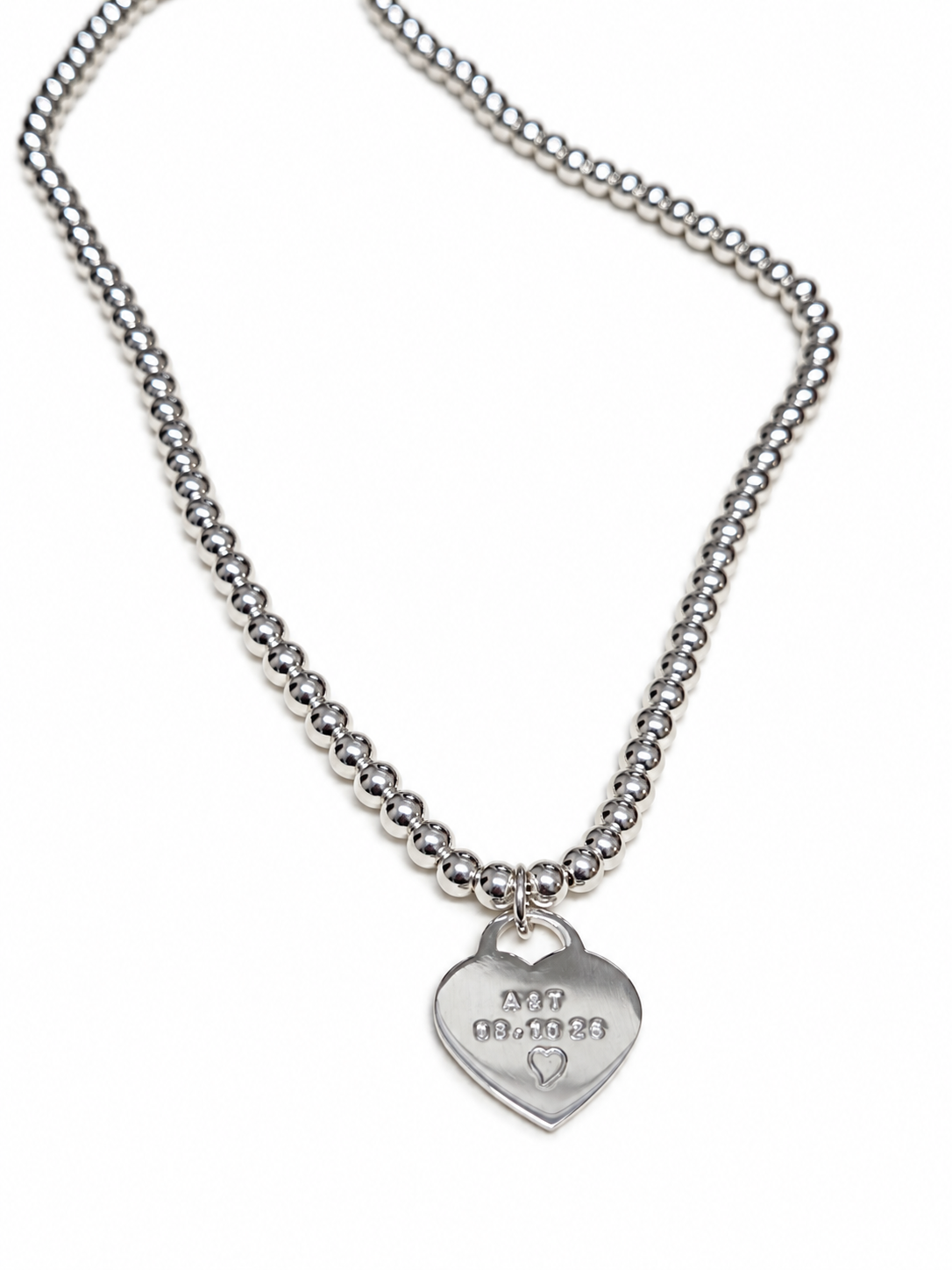 Dear Necklace | Personalised Sterling Silver Bead Necklace