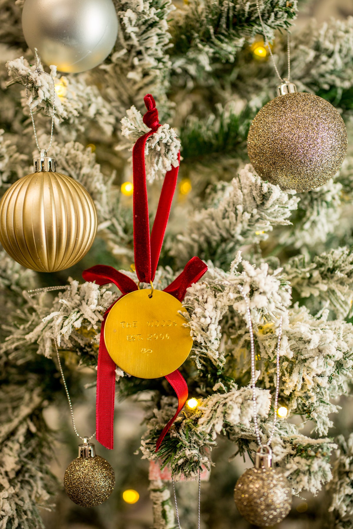 Personalised Christmas Keepsake Ornament  Hand-Stamped Brass