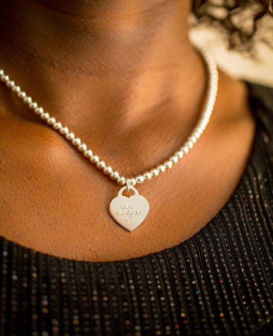 Dear Necklace | Personalised Sterling Silver Bead Necklace